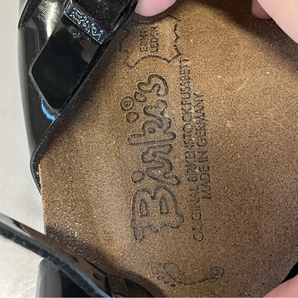 Birkenstock | Birki’s Florida Shiny‎ Black 3 Straps Sandals W7 M5 EU 38 Leather - Picture 9 of 12